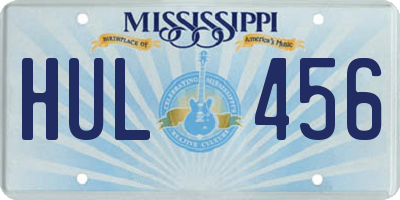 MS license plate HUL456
