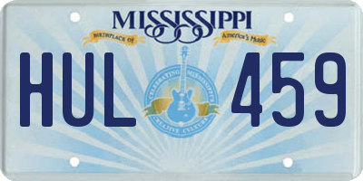 MS license plate HUL459