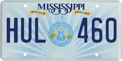 MS license plate HUL460