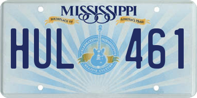 MS license plate HUL461