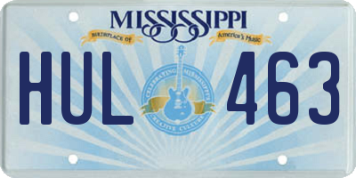 MS license plate HUL463