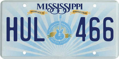 MS license plate HUL466