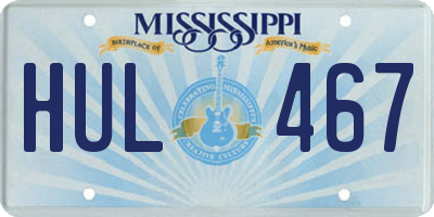 MS license plate HUL467