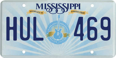 MS license plate HUL469