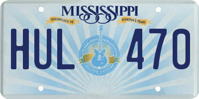 MS license plate HUL470