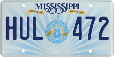MS license plate HUL472