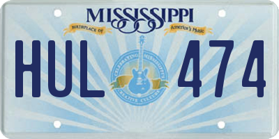 MS license plate HUL474