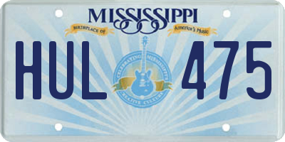 MS license plate HUL475