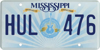 MS license plate HUL476