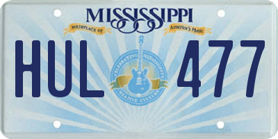 MS license plate HUL477
