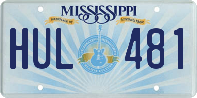 MS license plate HUL481