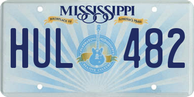 MS license plate HUL482