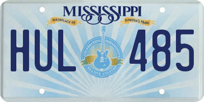 MS license plate HUL485