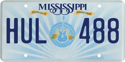 MS license plate HUL488