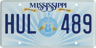 MS license plate HUL489