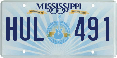 MS license plate HUL491