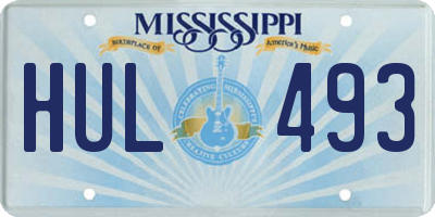 MS license plate HUL493