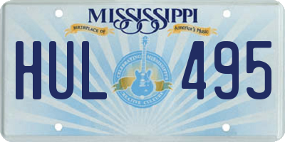 MS license plate HUL495