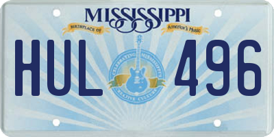 MS license plate HUL496