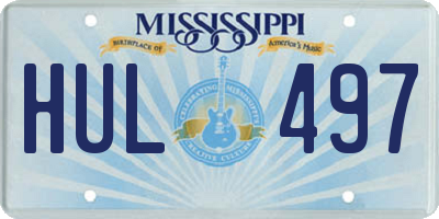 MS license plate HUL497