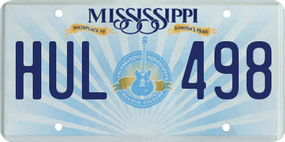 MS license plate HUL498