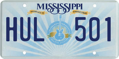 MS license plate HUL501
