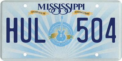 MS license plate HUL504