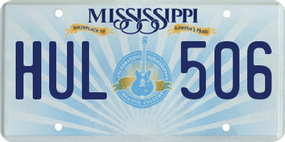 MS license plate HUL506