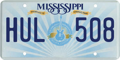 MS license plate HUL508