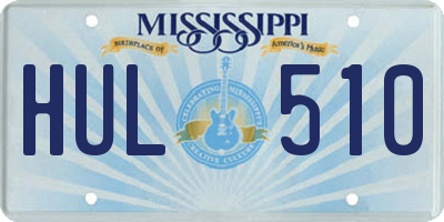 MS license plate HUL510