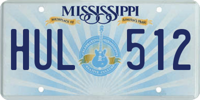 MS license plate HUL512