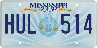 MS license plate HUL514