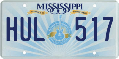 MS license plate HUL517