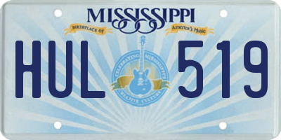 MS license plate HUL519