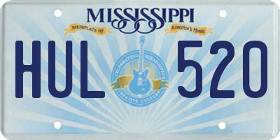 MS license plate HUL520