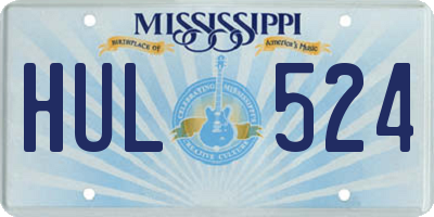 MS license plate HUL524