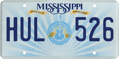 MS license plate HUL526