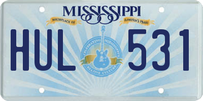 MS license plate HUL531