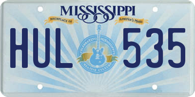 MS license plate HUL535