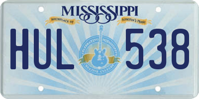 MS license plate HUL538