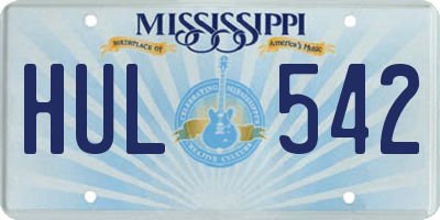 MS license plate HUL542