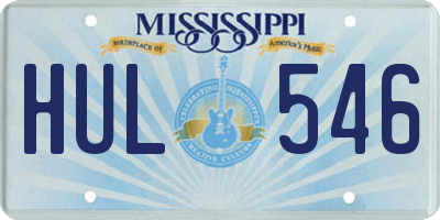 MS license plate HUL546
