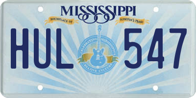 MS license plate HUL547