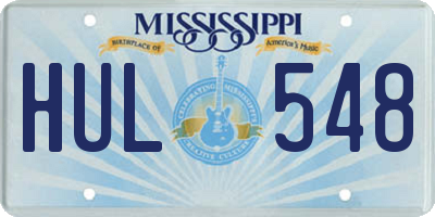 MS license plate HUL548