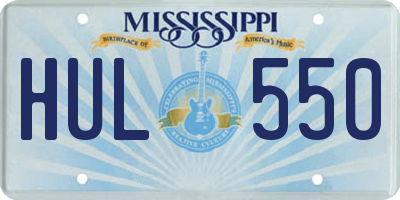 MS license plate HUL550