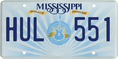MS license plate HUL551