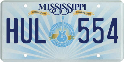 MS license plate HUL554