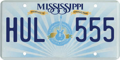 MS license plate HUL555
