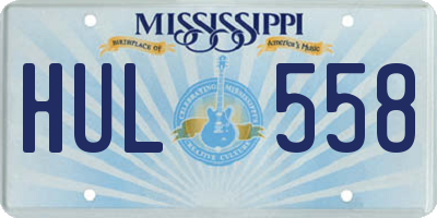 MS license plate HUL558