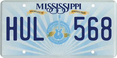 MS license plate HUL568